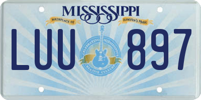 MS license plate LUU897