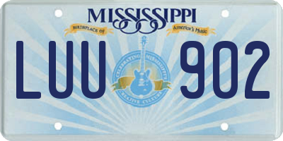 MS license plate LUU902