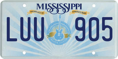MS license plate LUU905