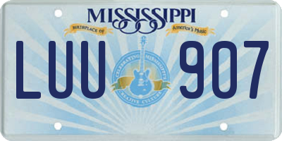 MS license plate LUU907