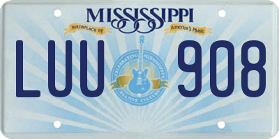 MS license plate LUU908