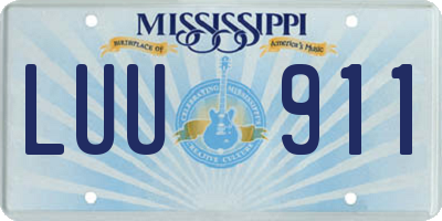 MS license plate LUU911