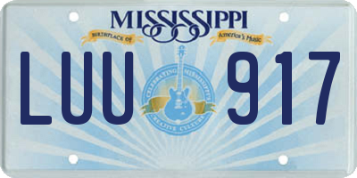 MS license plate LUU917
