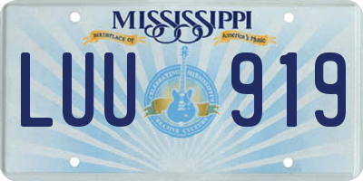 MS license plate LUU919