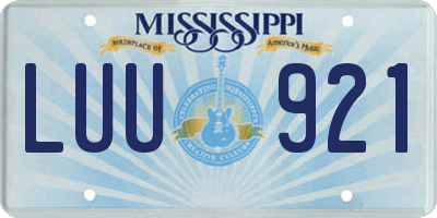 MS license plate LUU921