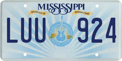 MS license plate LUU924
