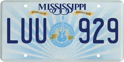 MS license plate LUU929