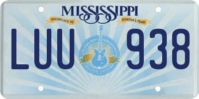 MS license plate LUU938