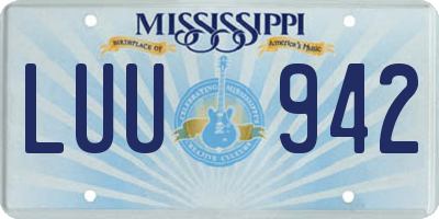 MS license plate LUU942