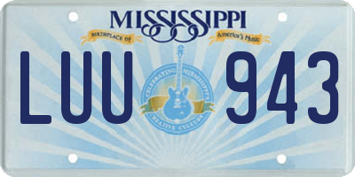 MS license plate LUU943