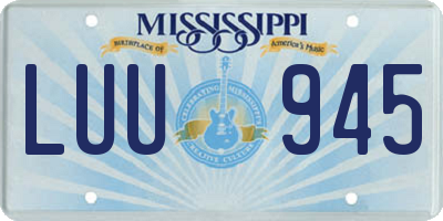 MS license plate LUU945