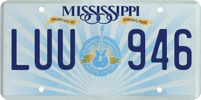 MS license plate LUU946