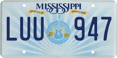 MS license plate LUU947