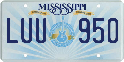 MS license plate LUU950