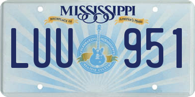 MS license plate LUU951