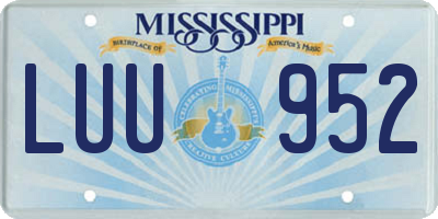 MS license plate LUU952