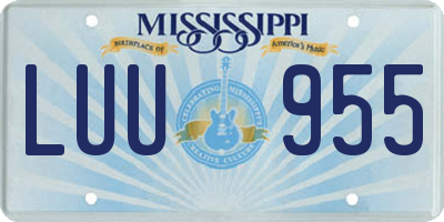 MS license plate LUU955