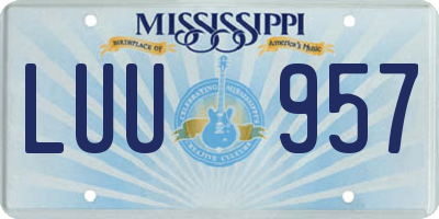MS license plate LUU957