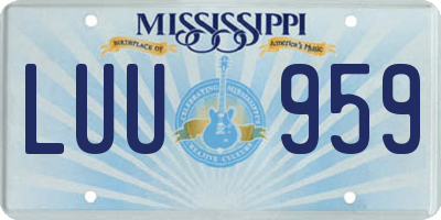 MS license plate LUU959