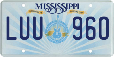 MS license plate LUU960