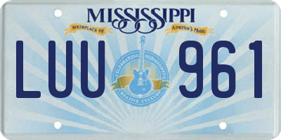 MS license plate LUU961