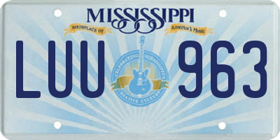 MS license plate LUU963