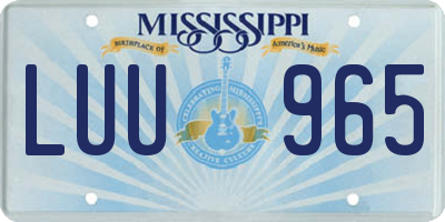 MS license plate LUU965