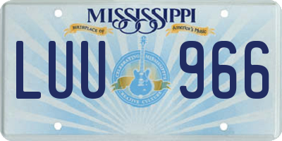 MS license plate LUU966