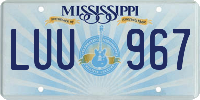 MS license plate LUU967