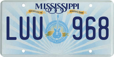 MS license plate LUU968