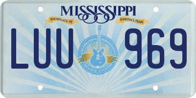 MS license plate LUU969