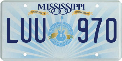 MS license plate LUU970