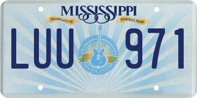 MS license plate LUU971
