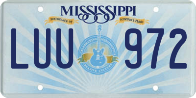 MS license plate LUU972