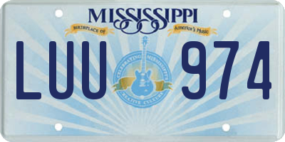 MS license plate LUU974