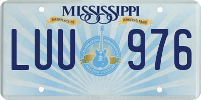 MS license plate LUU976