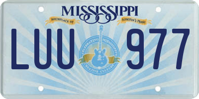 MS license plate LUU977