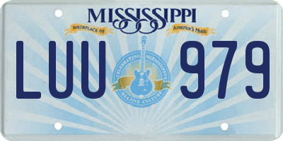 MS license plate LUU979