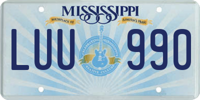 MS license plate LUU990
