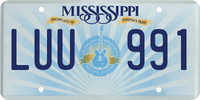 MS license plate LUU991