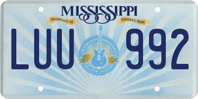 MS license plate LUU992