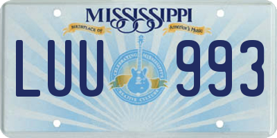 MS license plate LUU993