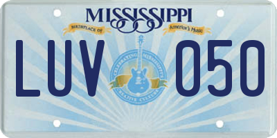 MS license plate LUV050