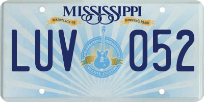 MS license plate LUV052