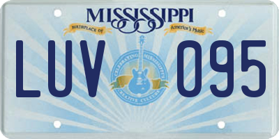 MS license plate LUV095