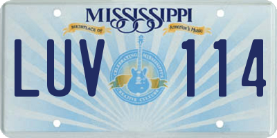 MS license plate LUV114