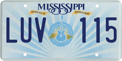 MS license plate LUV115