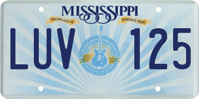 MS license plate LUV125