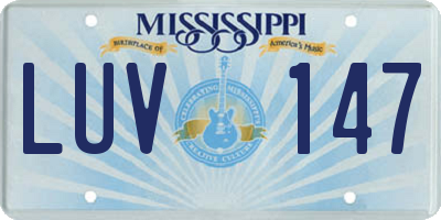 MS license plate LUV147