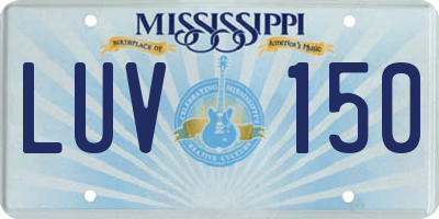 MS license plate LUV150